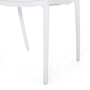 English Elm Christopher Knight Home® - IVY Outdoor Dining Chair with Weather-Resistant Polypropylene, Perforated Modern Design & Durable Frame White 33.5 L x 23.5 W x 20.3 H 68520.00WHI