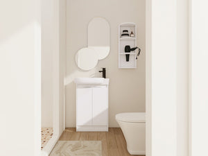 English Elm 23" Freestanding Ceramic Vessel Sink Vanity with Soft Close Cabinet and Wall Rack W999S00490