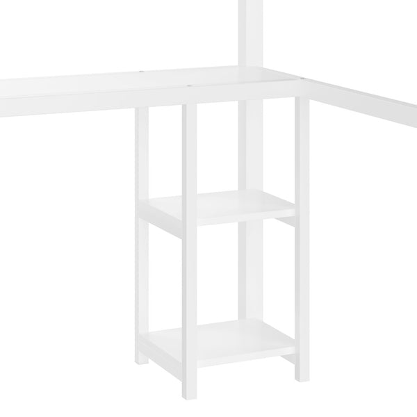 English Elm Metal Twin Xl Loft Bed with L Shaped Desk Wardrobe and Storage for Teens W1580S00401