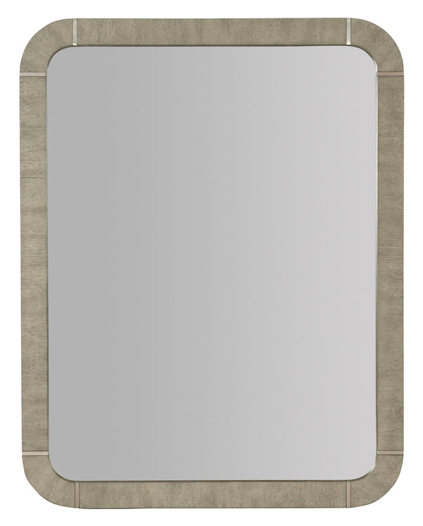 Hooker Furniture Linville Oak Veneer Wall Mirror with Smoked Gray and Charred Finish for Modern Interiors 6150-90006-85