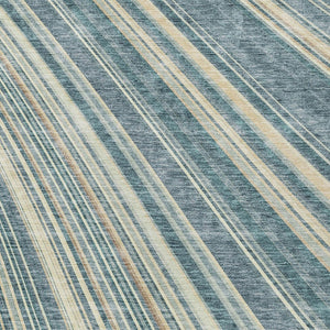 HomeRoots 5' Coastal-Inspired Sky Blue and Beige Striped Area Rug for Indoor and Outdoor Spaces, Washable & Durable 5' X 8' 615008