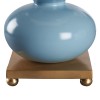 Wildwood Whitney Sculptural Table Lamp With Glossy Ceramic Double-Gourd, Antique Gold Base, Warm Ambient Glow Blue 61501