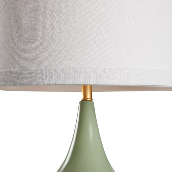 Wildwood Whitney Sculptural Table Lamp With Glossy Ceramic Double-Gourd, Antique Gold Base, Warm Ambient Glow Green 61502