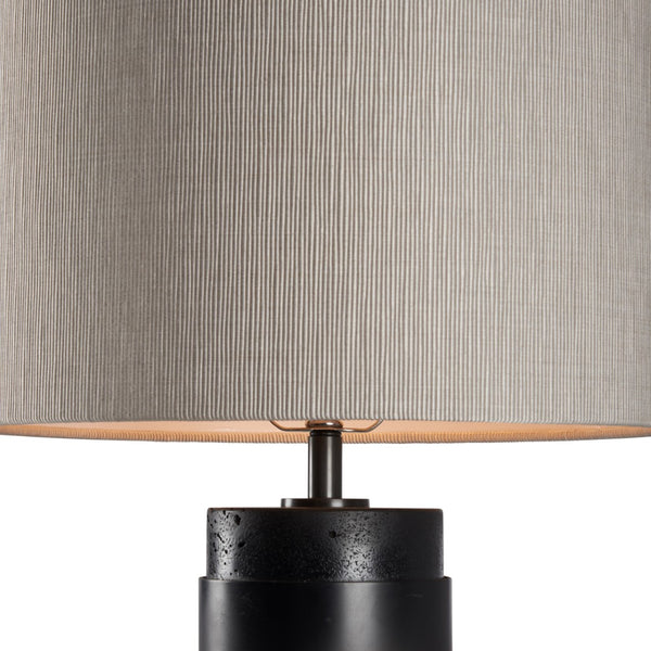 Wildwood Bridgeport Lamp With Travertine Stone Base And Antique Brass Wrap — Sculptural Accent Lighting, 28" Black 61503