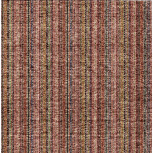 HomeRoots 5' Striped Washable Area Rug in Blush, Burgundy, and Pink – Perfect for Indoor and Outdoor Spaces 5' X 8' 615032