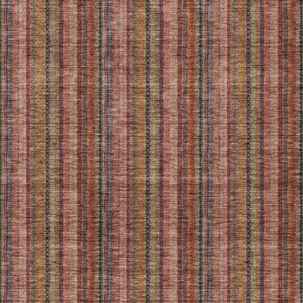HomeRoots 5' Striped Washable Area Rug in Blush, Burgundy, and Pink – Perfect for Indoor and Outdoor Spaces 5' X 8' 615032