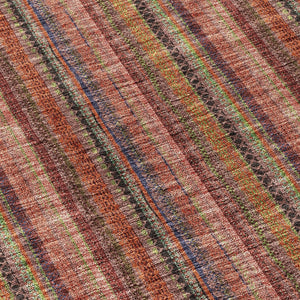 HomeRoots 5' Striped Washable Area Rug in Blush, Burgundy, and Pink – Perfect for Indoor and Outdoor Spaces 8' Round 615033