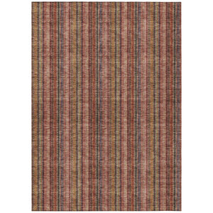 HomeRoots 5' Striped Washable Area Rug in Blush, Burgundy, and Pink – Perfect for Indoor and Outdoor Spaces 9' X 12' 615035