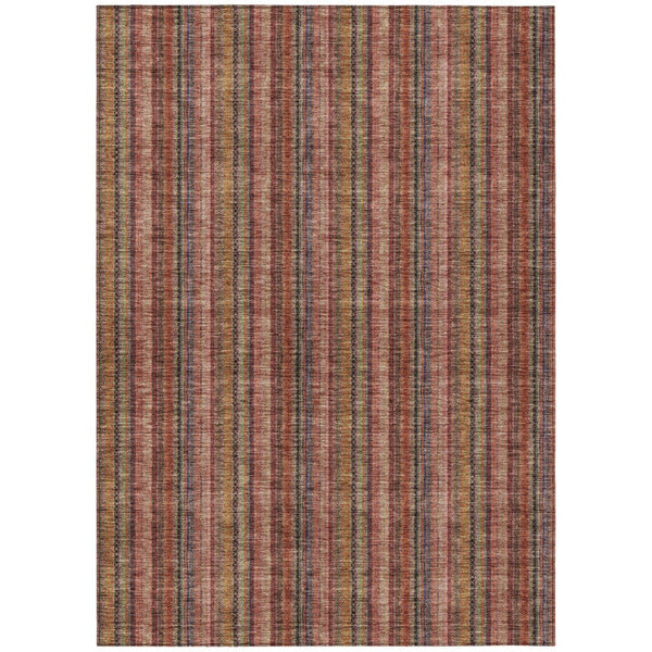 HomeRoots 5' Striped Washable Area Rug in Blush, Burgundy, and Pink – Perfect for Indoor and Outdoor Spaces 9' X 12' 615035