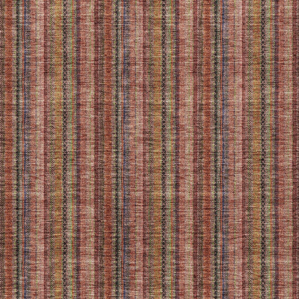 HomeRoots 5' Striped Washable Area Rug in Blush, Burgundy, and Pink – Perfect for Indoor and Outdoor Spaces 9' X 12' 615035