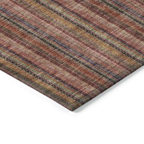 HomeRoots 5' Striped Washable Area Rug in Blush, Burgundy, and Pink – Perfect for Indoor and Outdoor Spaces 10' X 14' 615036