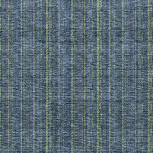 HomeRoots 5' Coastal Charm Striped Area Rug in Denim Blue & Mint Green - Durable, Washable for Indoor/Outdoor Use 8' X 10' 615040