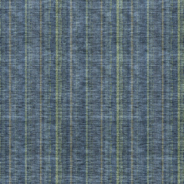 HomeRoots 5' Coastal Charm Striped Area Rug in Denim Blue & Mint Green - Durable, Washable for Indoor/Outdoor Use 8' X 10' 615040