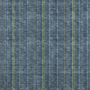 HomeRoots 5' Coastal Charm Striped Area Rug in Denim Blue & Mint Green - Durable, Washable for Indoor/Outdoor Use 9' X 12' 615041
