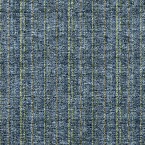 HomeRoots 5' Coastal Charm Striped Area Rug in Denim Blue & Mint Green - Durable, Washable for Indoor/Outdoor Use 9' X 12' 615041