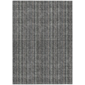 HomeRoots 5' Gray and Silver Striped Washable Area Rug - Durable, Stylish Design for Indoor and Outdoor Spaces 5' X 8' 615050
