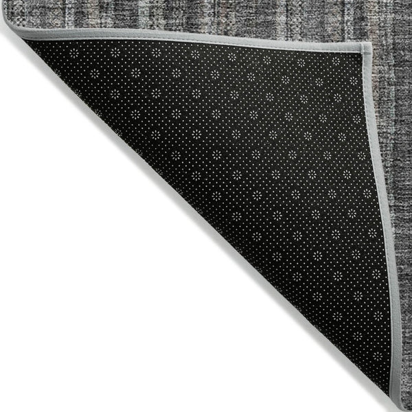 HomeRoots 5' Gray and Silver Striped Washable Area Rug - Durable, Stylish Design for Indoor and Outdoor Spaces 5' X 8' 615050