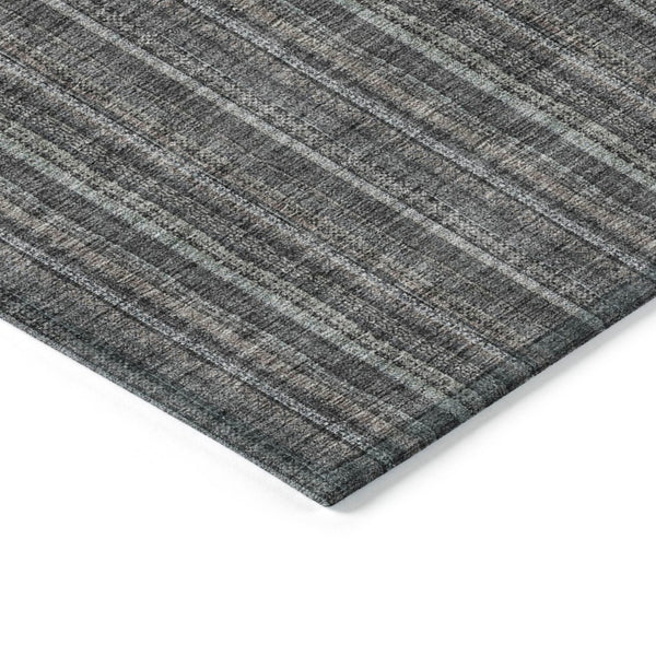 HomeRoots 5' Gray and Silver Striped Washable Area Rug - Durable, Stylish Design for Indoor and Outdoor Spaces 8' X 10' 615052