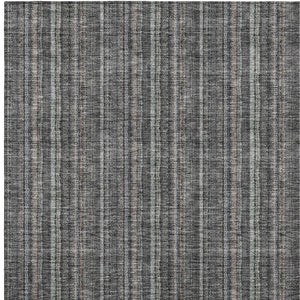 HomeRoots 5' Gray and Silver Striped Washable Area Rug - Durable, Stylish Design for Indoor and Outdoor Spaces 8' X 10' 615052