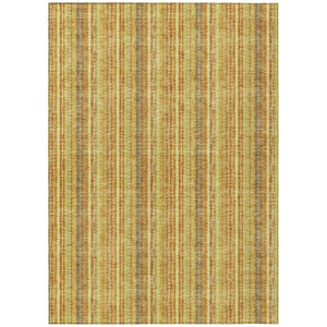HomeRoots 5' Gold and Copper Striped Area Rug - Stylish, Durable, Washable Indoor-Outdoor Accent for Any Space 5' X 8' 615056