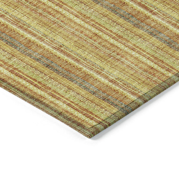HomeRoots 5' Gold and Copper Striped Area Rug - Stylish, Durable, Washable Indoor-Outdoor Accent for Any Space 10' X 14' 615060