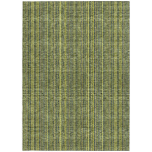 HomeRoots 5' Striped Olive and Lime Green Area Rug - Durable, Washable, Indoor/Outdoor Decor for Any Space 8' X 10' 615064