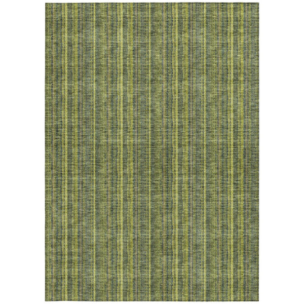 HomeRoots 5' Striped Olive and Lime Green Area Rug - Durable, Washable, Indoor/Outdoor Decor for Any Space 8' X 10' 615064