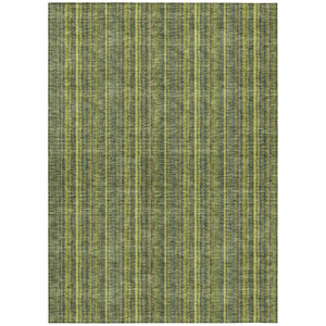 HomeRoots 5' Striped Olive and Lime Green Area Rug - Durable, Washable, Indoor/Outdoor Decor for Any Space 8' X 10' 615064