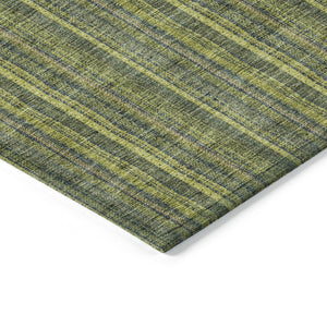HomeRoots 5' Striped Olive and Lime Green Area Rug - Durable, Washable, Indoor/Outdoor Decor for Any Space 8' X 10' 615064