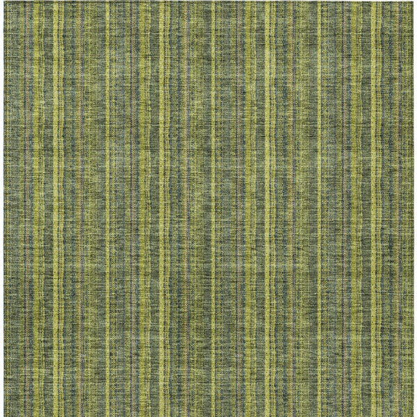 HomeRoots 5' Striped Olive and Lime Green Area Rug - Durable, Washable, Indoor/Outdoor Decor for Any Space 8' X 10' 615064