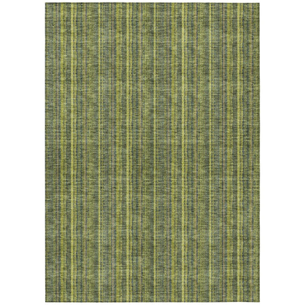 HomeRoots 5' Striped Olive and Lime Green Area Rug - Durable, Washable, Indoor/Outdoor Decor for Any Space 9' X 12' 615065