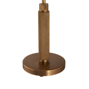 Wildwood Woodbury Antique Brass Table Lamp With Adjustable Height, Tapered Shade & Textured Column Base For Living Spaces 61508
