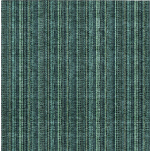 HomeRoots 5' Coastal-Inspired Teal Blue and Mint Green Striped Area Rug for Indoor & Outdoor Spaces 9' X 12' 615092