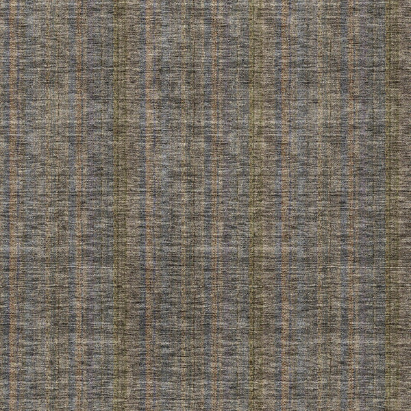 HomeRoots 5' Stylish Striped Washable Area Rug – Durable Indoor Outdoor Design in Taupe, Blue, and Green 8' X 10' 615098
