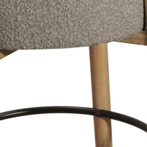 HomeRoots Set of Two Stylish Gray Fabric Backless Bar Stools with Natural Wood Base for Modern Spaces 615099