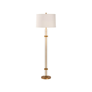 Wildwood Jefferson Vintage-Inspired Floor Lamp With Four Crystal Rods And Antique Brass Finish For Ambience 61510