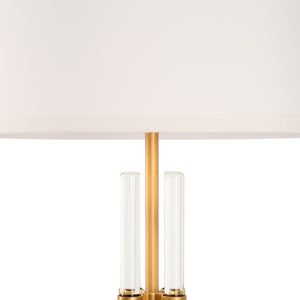 Wildwood Jefferson Vintage-Inspired Floor Lamp With Four Crystal Rods And Antique Brass Finish For Ambience 61510
