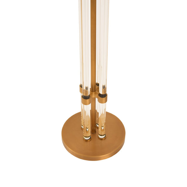 Wildwood Jefferson Vintage-Inspired Floor Lamp With Four Crystal Rods And Antique Brass Finish For Ambience 61510