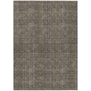 HomeRoots 5' Stylish Striped Washable Area Rug – Durable Indoor Outdoor Design in Taupe, Blue, and Green 10' X 14' 615102