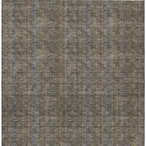 HomeRoots 5' Stylish Striped Washable Area Rug – Durable Indoor Outdoor Design in Taupe, Blue, and Green 10' X 14' 615102