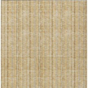 HomeRoots 5' Elegant Wheat Gold and Gray Striped Area Rug - Durable, Washable Design for Indoor & Outdoor Use 8' X 10' 615107