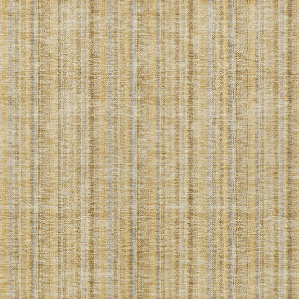 HomeRoots 5' Elegant Wheat Gold and Gray Striped Area Rug - Durable, Washable Design for Indoor & Outdoor Use 8' X 10' 615107
