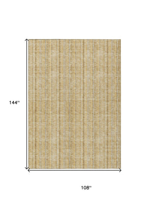 HomeRoots 9' Wheat Gold and Gray Striped Washable Area Rug - Stylish, Durable, Indoor/Outdoor, Easy Care! 615108