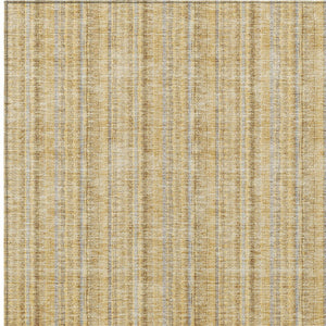 HomeRoots 5' Elegant Wheat Gold and Gray Striped Area Rug - Durable, Washable Design for Indoor & Outdoor Use 10' X 14' 615109