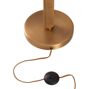 Wildwood Woodbury Antique Brass Floor Lamp — Sculptural Industrial 51" Tapered Shade, Directional Reading Light 61511