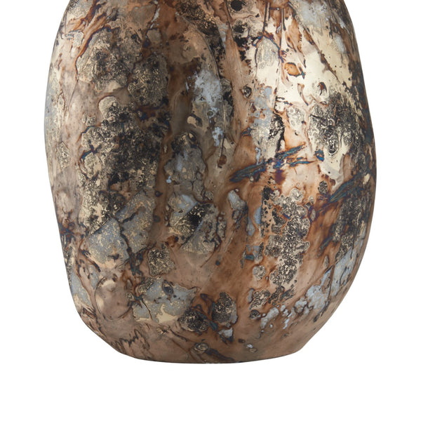 Wildwood Remy Sculptural Table Lamp With Marbled Glass Base, Brass Accents & White Shade For Warm Ambience 61513