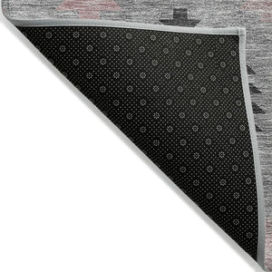 HomeRoots 5' Southwestern Area Rug in Gray, Mauve & Charcoal - Durable, Washable, Indoor/Outdoor Perfection! 5' X 8' 615135