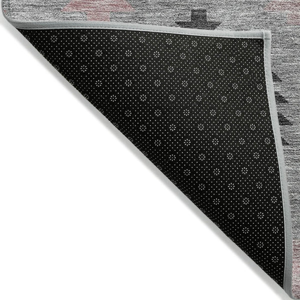 HomeRoots 5' Southwestern Area Rug in Gray, Mauve & Charcoal - Durable, Washable, Indoor/Outdoor Perfection! 8' X 10' 615137