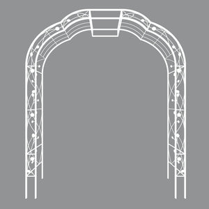 English Elm Metal Garden Arch Powder Coated Steel Trellis for Climbing Roses Outdoor Weddings Cream White W1586P268771