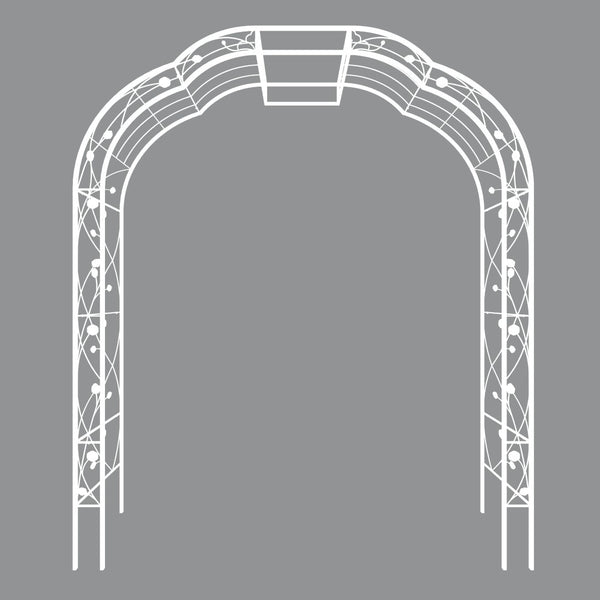 English Elm Metal Garden Arch Powder Coated Steel Trellis for Climbing Roses Outdoor Weddings Cream White W1586P268771